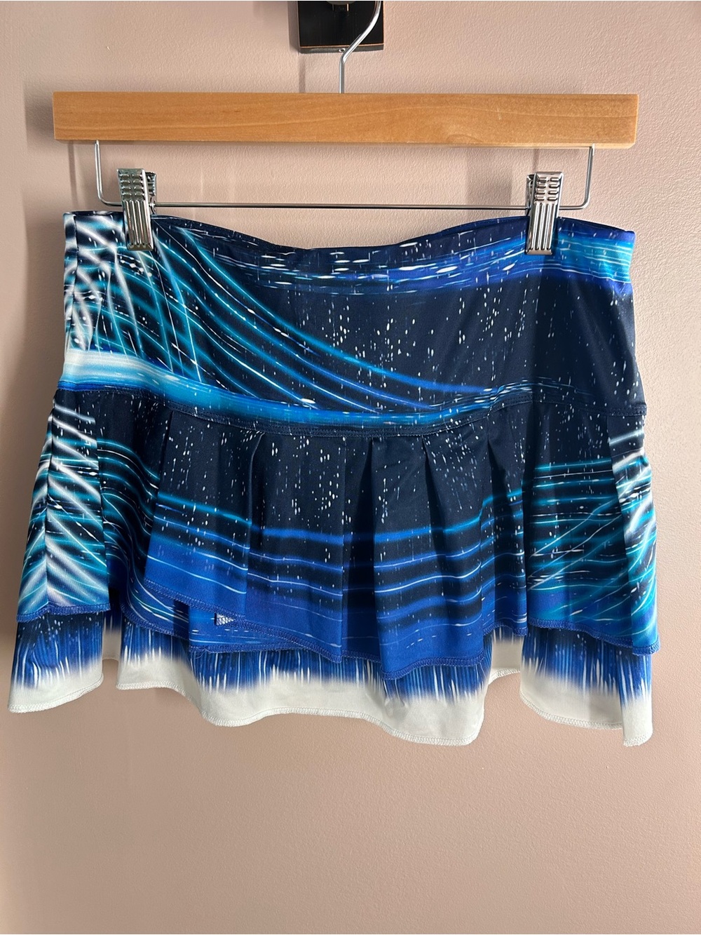 Lucky Brand Blue Abstract Print Tennis Skirt